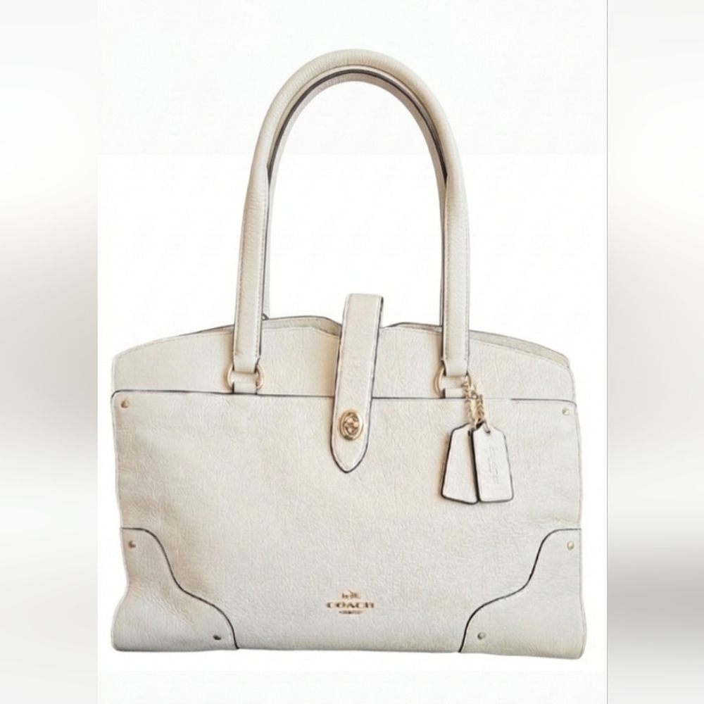 Coach 37167 Mercer Chalk Leather Satchel/shoulder Bag NWOT